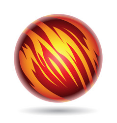 Red And Yellow Striped Planet Sphere