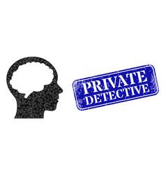 Rubber Private Detective Badge And Head Brain