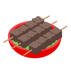 Bbq Stick Icon Isometric Food Picnic