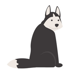 Sad Husky Icon Cartoon Cute Wolf