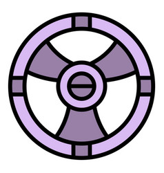 Car Steering Wheel Icon Flat