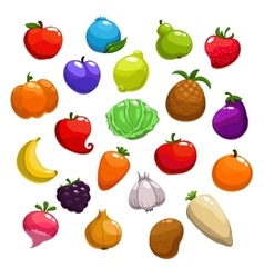 Fruits vegetables and berries borders Royalty Free Vector