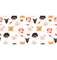 Dog Emotion Portrait Seamless Pattern Cute