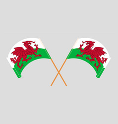 Crossed And Waving Flags Of Wales