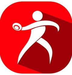 Square Icon Of Athlete Throwing Discus