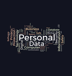 Word Cloud Background Concept For Personal Data