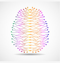 Abstract Human Brain Of Lines And Dots