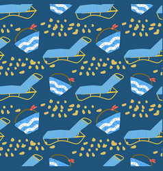 Cute Sea Beach Seamless Pattern With Summer