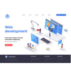 Web Development Isometric Landing Page Full Stack