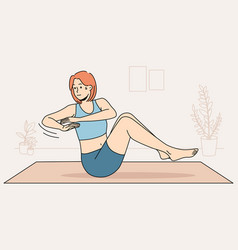 Woman Training On Mat At Home