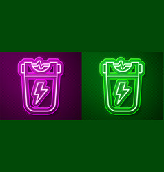 Glowing Neon Line Police Electric Shocker Icon