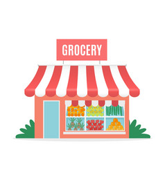 Grocery Shop Cartoon Greengrocer Store Facade