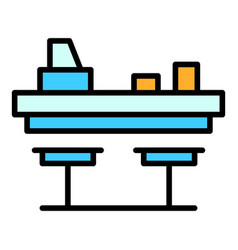 Drink Shop Counter Icon Flat