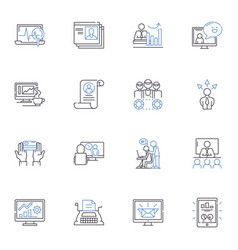 Organizational Leadership Line Icons Collection