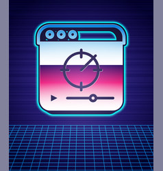 Retro Style Online Play Video Icon Isolated