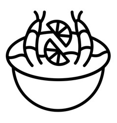 Caribbean Food Icon Outline Dish Shrimp