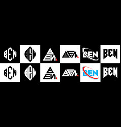 Ben Letter Logo Design In Six Style Ben Polygon