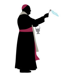 Catholic Bishop Sprinkling Holy Water