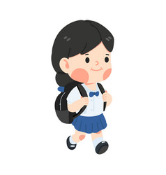 Cute Girl Student With Backpack