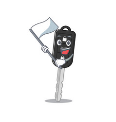 Funny Car Key Cartoon Character Style Holding