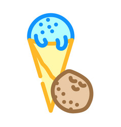 Ice Cream Coconut Tropical Color Icon