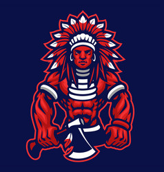 Indian Chief Warrior Mascot Logo