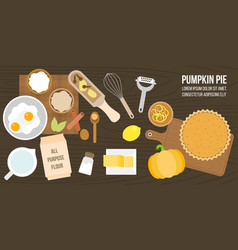 Poster Of Pumpkin Pie Ingredients And Utensils