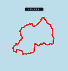 Rwanda Bold Outline Map