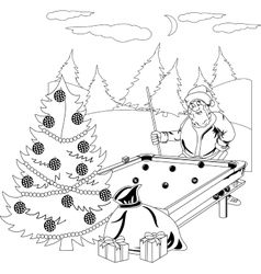 Santa Claus Playing Billiards