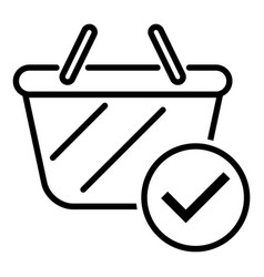 Shopping Bag Line Icon Supermarket Paper Plastic