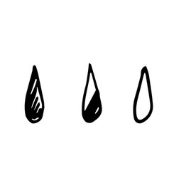 Three Different Drops In Doodle Style