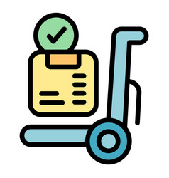 Warehouse Cart Icon Flat