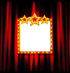 Cinema Theater Curve Sign Red Curtain Light Up