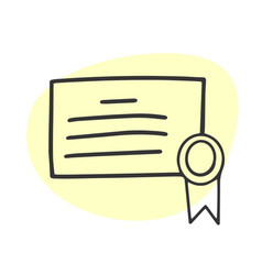 Diploma Or Certificate Icon In Doodle Style