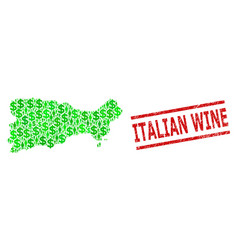 Distress Italian Wine Stamp And Green Men