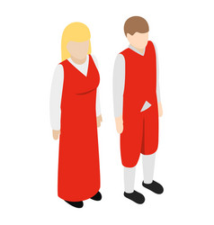 Swiss Culture Icon Isometric Couple