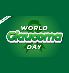 World Glaucoma Day Green Text Effect