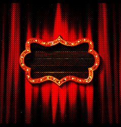 Cinema Theater Curve Sign Red Curtain Light Up