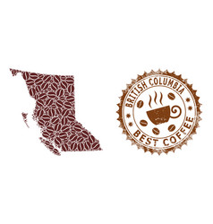 Mosaic Map British Columbia From Coffee Beans