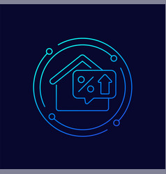 Mortgage Rate Growing Line Icon With A House