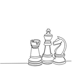 Single Continuous Line Drawing Chess Pieces