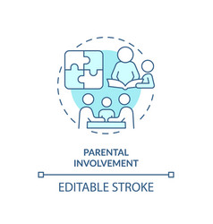 Thin Line Blue Icon Parental Involvement Concept