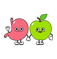 Cute Funny Happy Stomach And Apple Character