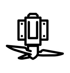 Farm Aerial View Wind Turbine Line Icon