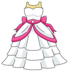 Wedding Gown Cartoon Colored Clipart