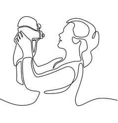 Baby Born One Line Drawing Continuous Drawing Mom