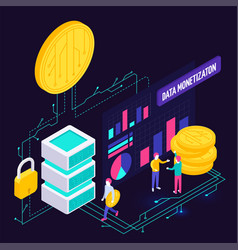 Data Monetization Isometric Composition