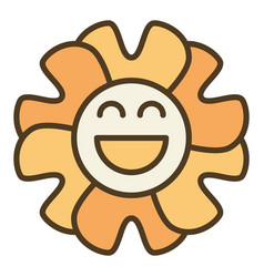 Groovy Funny Geometric Flower Colored Icon