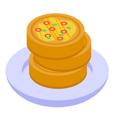 Picnic Small Pizza Icon Isometric Food