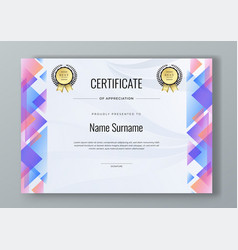 Pink And Blue Certificate Of Appreciation Border